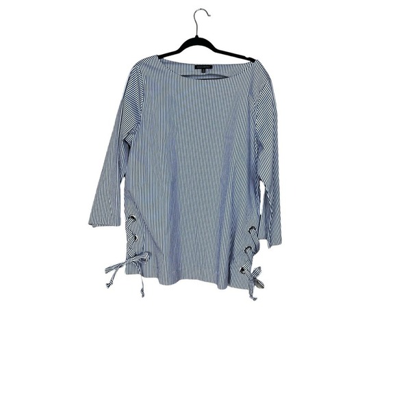 Banana Republic Top, Oversized, Blue and White Stripes, Size XL - Picture 1 of 5
